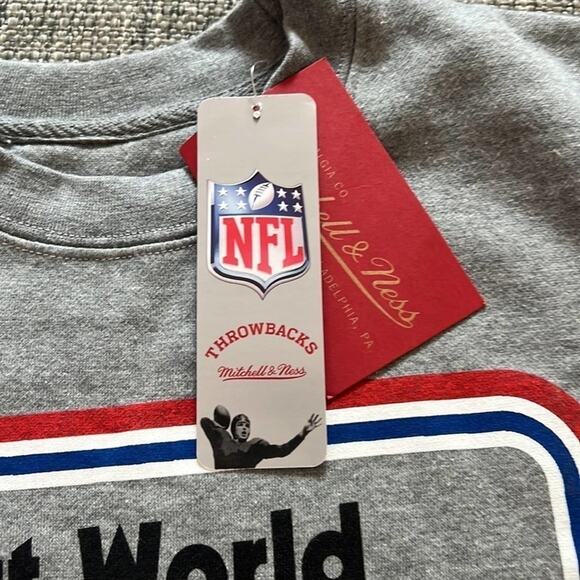 NWT Mitchell & Ness NFL Multi Team Crew Super Bowl Logo Sweatshirt gray - Picture 6 of 11